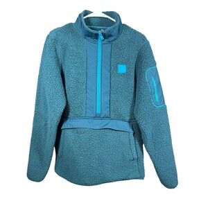 Under Armour Blue Sherpa Fleece Half Zip Jacket Men’s M Warm Outdoor